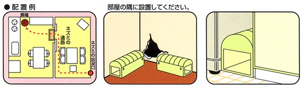 新型ネズミ捕獲器 チューチューキャッチの設置例
